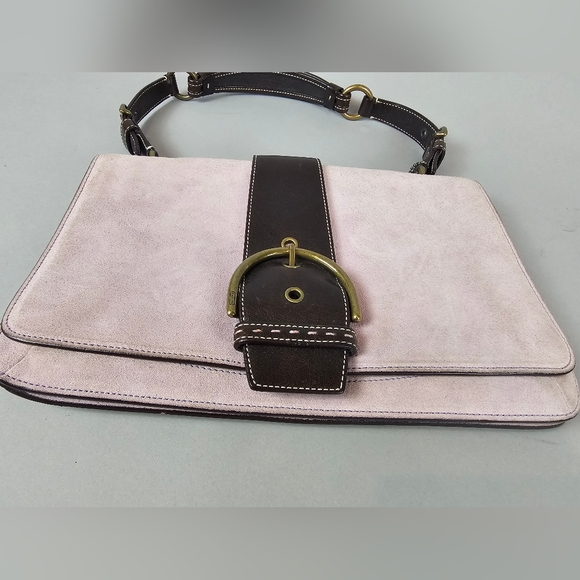Vintage Coach lavendar suade strap satchel - Picture 7 of 9